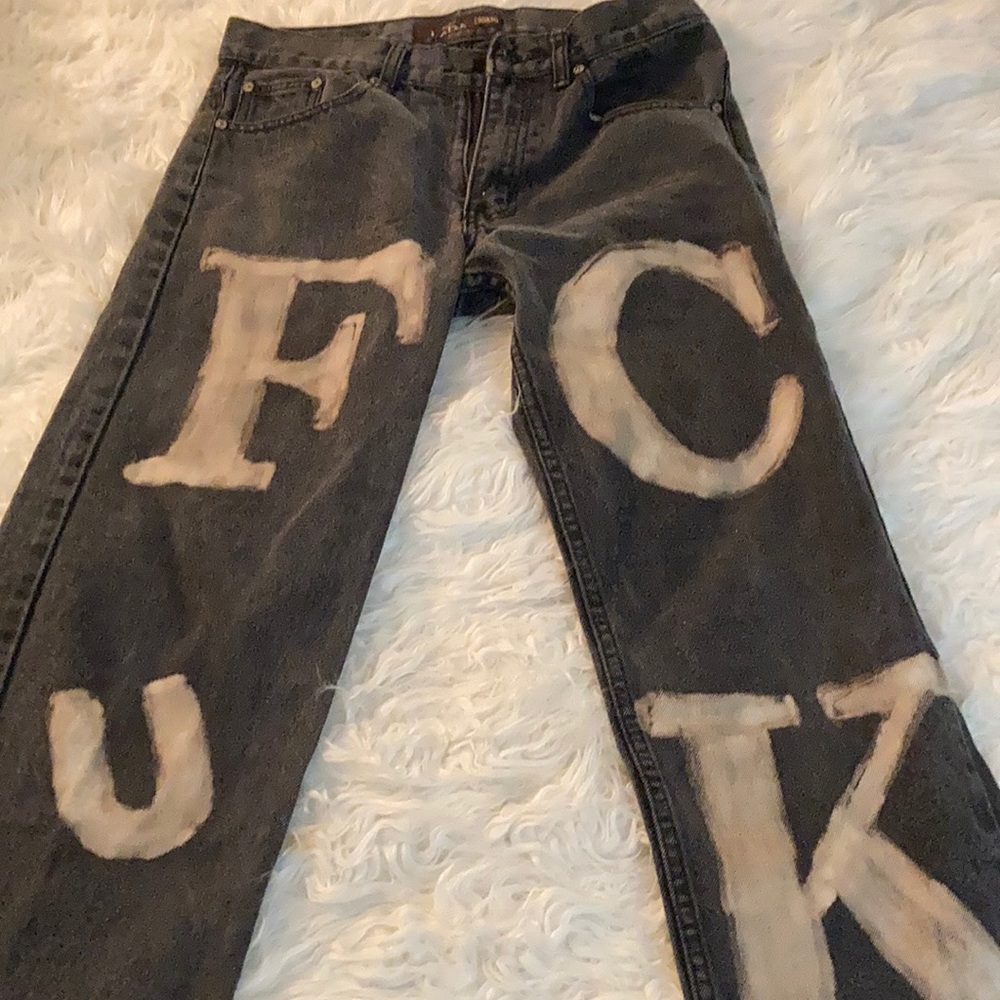 Custom painted men’s jeans